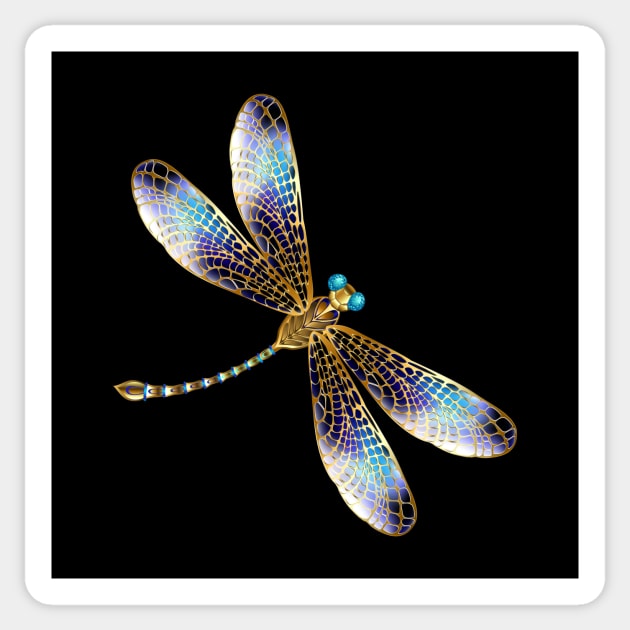 Golden Dragonfly Sticker by Blackmoon9